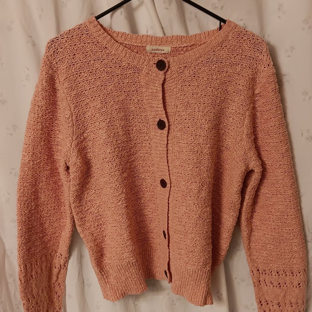 Sundance pink knit cardigan